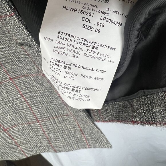 Helmut Lang Prince of whales double- breasted blazer in grey wool - Picture 4 of 4